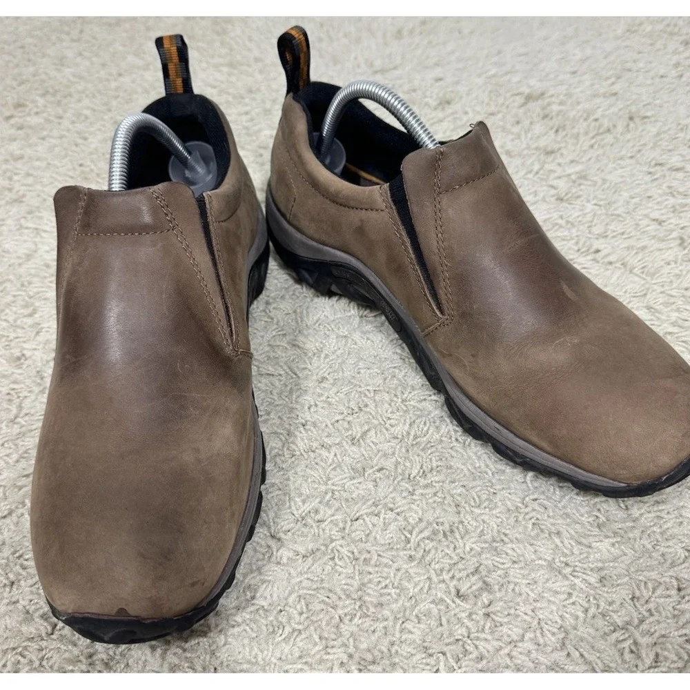 Merrell Jungle Moc Nubuck Brown Waterproof Slip-On Shoes Men's Size 10 Outdoors